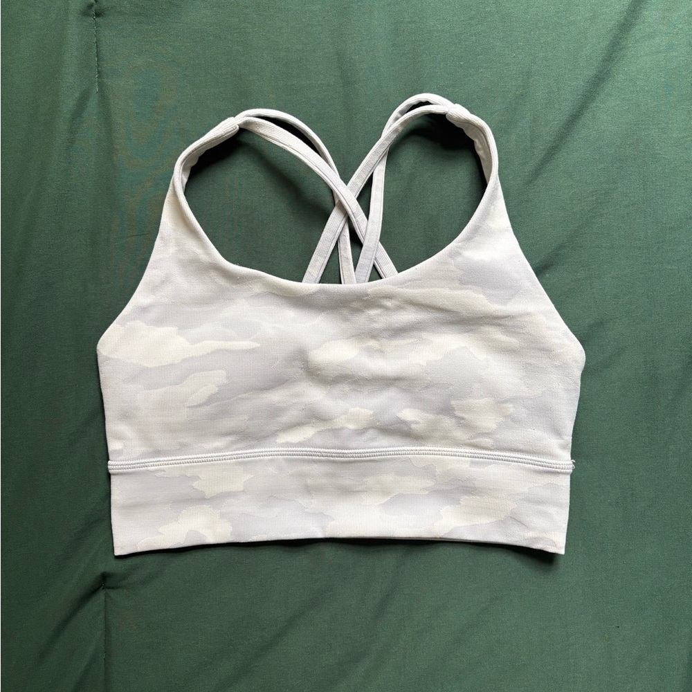 Lululemon Women's White Camo Energy Sports Bra